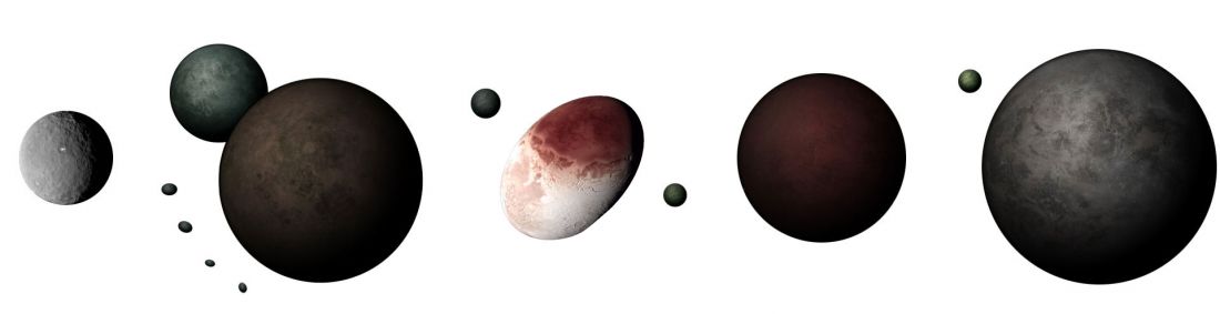 Les planètes naines : Pluton, Cérès, Hauméa, Makémaké et Eris