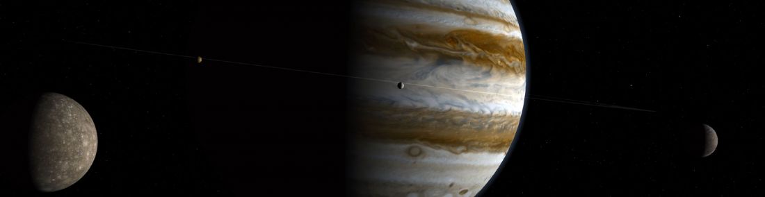 Satellites Io, Europe, Ganymède et Callisto