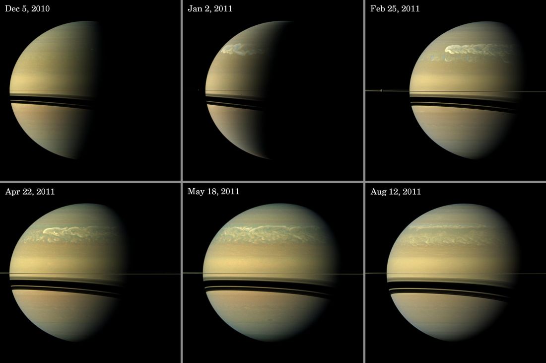 Formation nuageuse dans l'hémisphère nord de Saturne