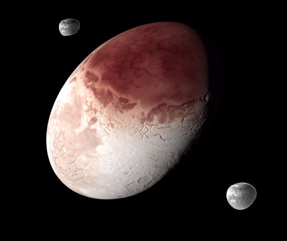 La planète naine Hauméa (vue d'artiste) La planète naine Hauméa (vue d'artiste)